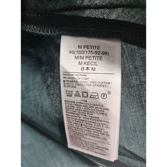 2/$35-Gap Sweetheart Button Front Peplum Blouse Puff Sleeves Womens M Petite - Picture 8 of 8